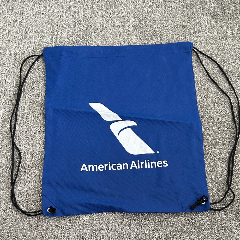 American Airlines Drawstring Bag